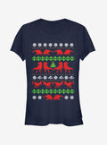 T Rex Ugly Christmas Sweater Girls T-Shirt