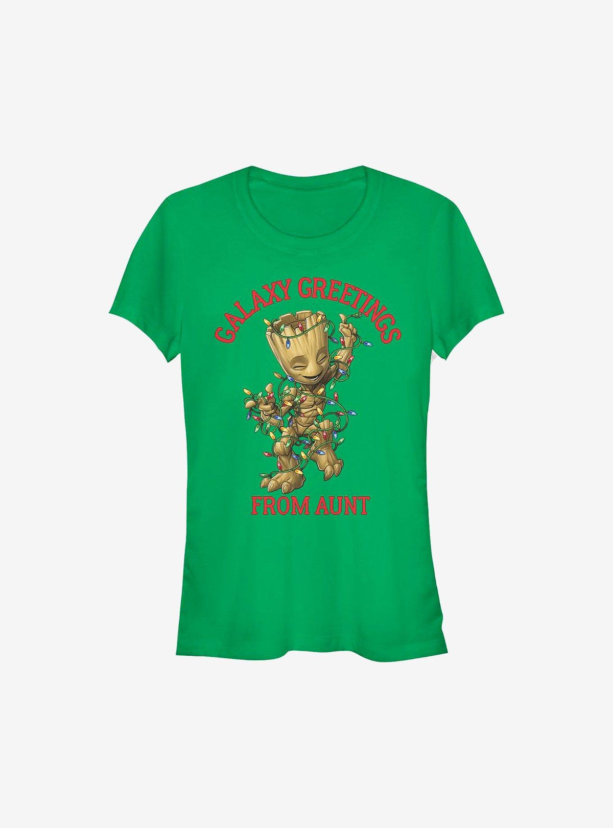 Guardians Of The Galaxy Christmas Groot Greetings From Aunt Girls T-Shirt