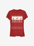 retro platform gamer Cream Christmas Pattern Girls T-Shirt
