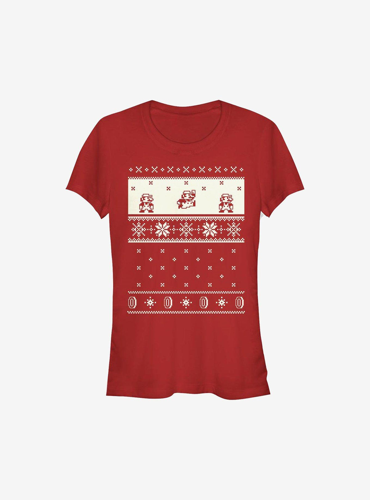 retro platform gamer Cream Christmas Pattern Girls T-Shirt