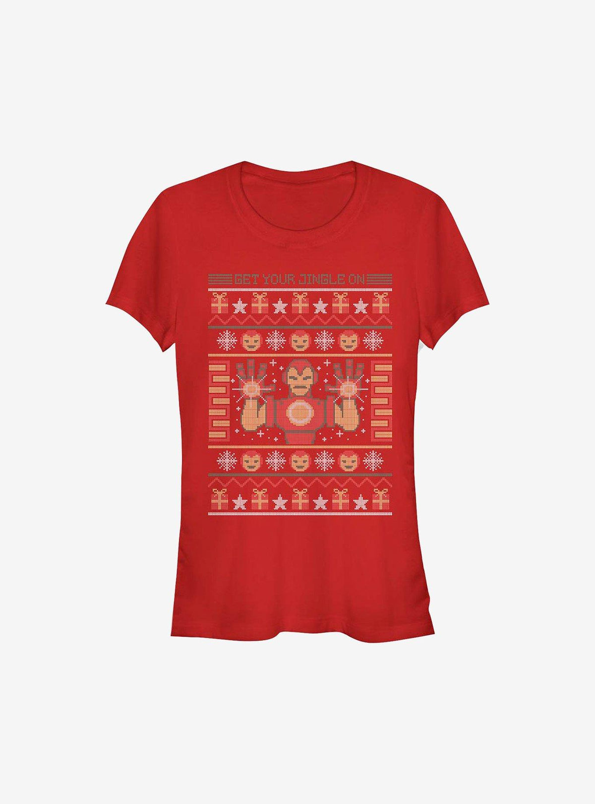 Iron Man Christmas Pattern Girls T-Shirt