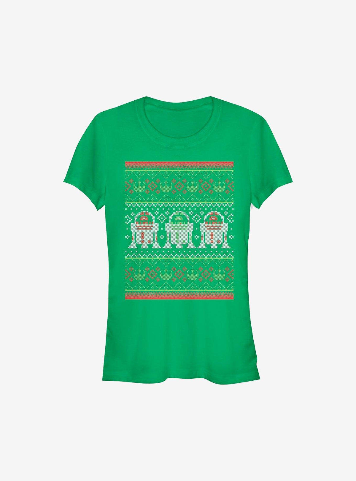 space adventure Droid Christmas Pattern Girls T-Shirt