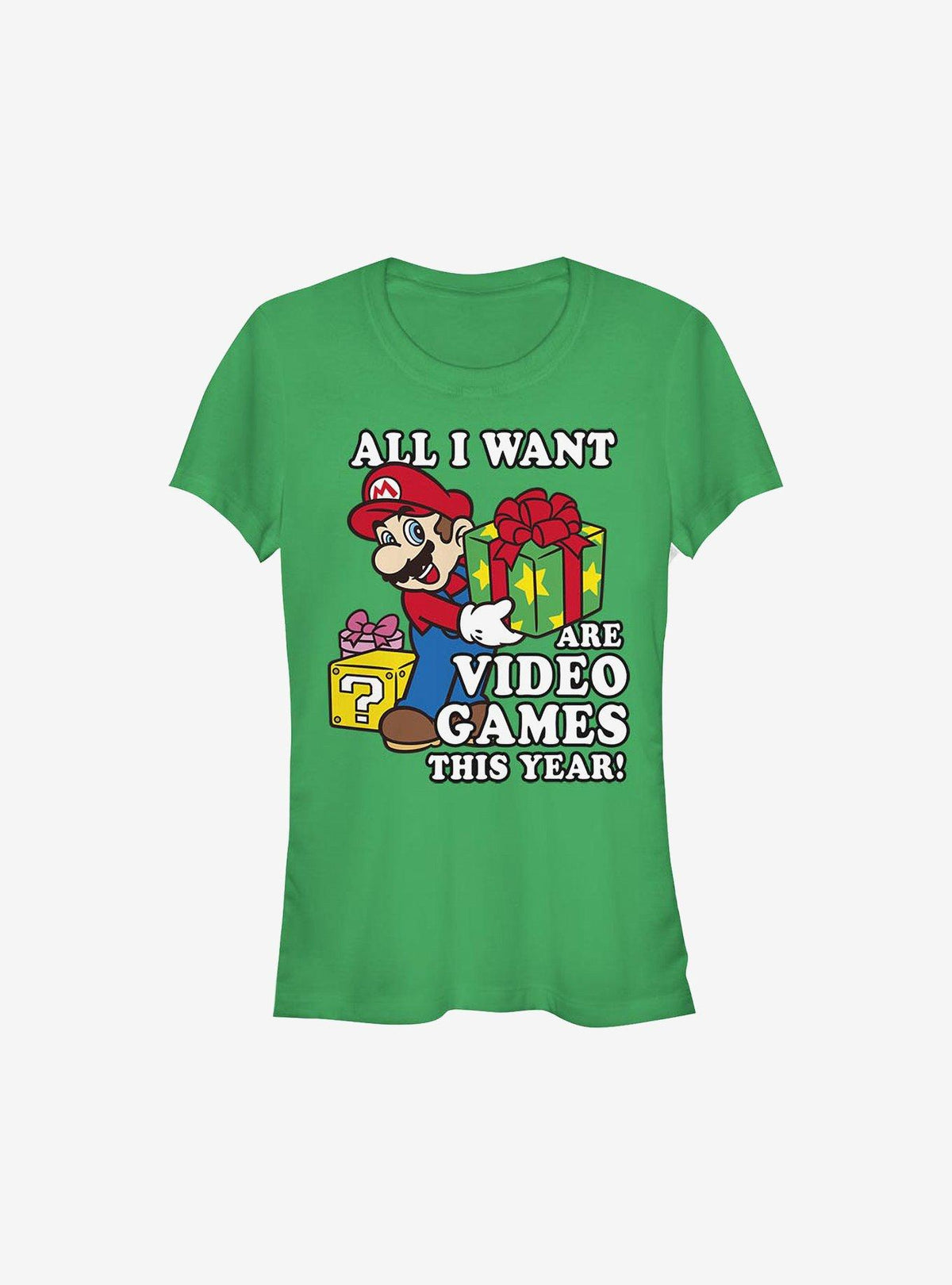 retro platform gamer All I Want Are Video Games Holiday Girls T-Shirt