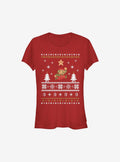 retro platform gamer Nordic retro platform gamer Christmas Pattern Girls T-Shirt