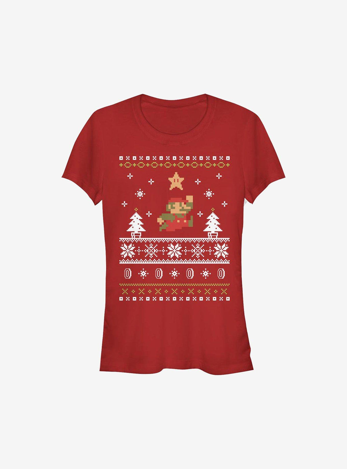 retro platform gamer Nordic retro platform gamer Christmas Pattern Girls T-Shirt
