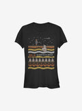 space adventure Astromech Ugly Christmas Pattern Girls T-Shirt