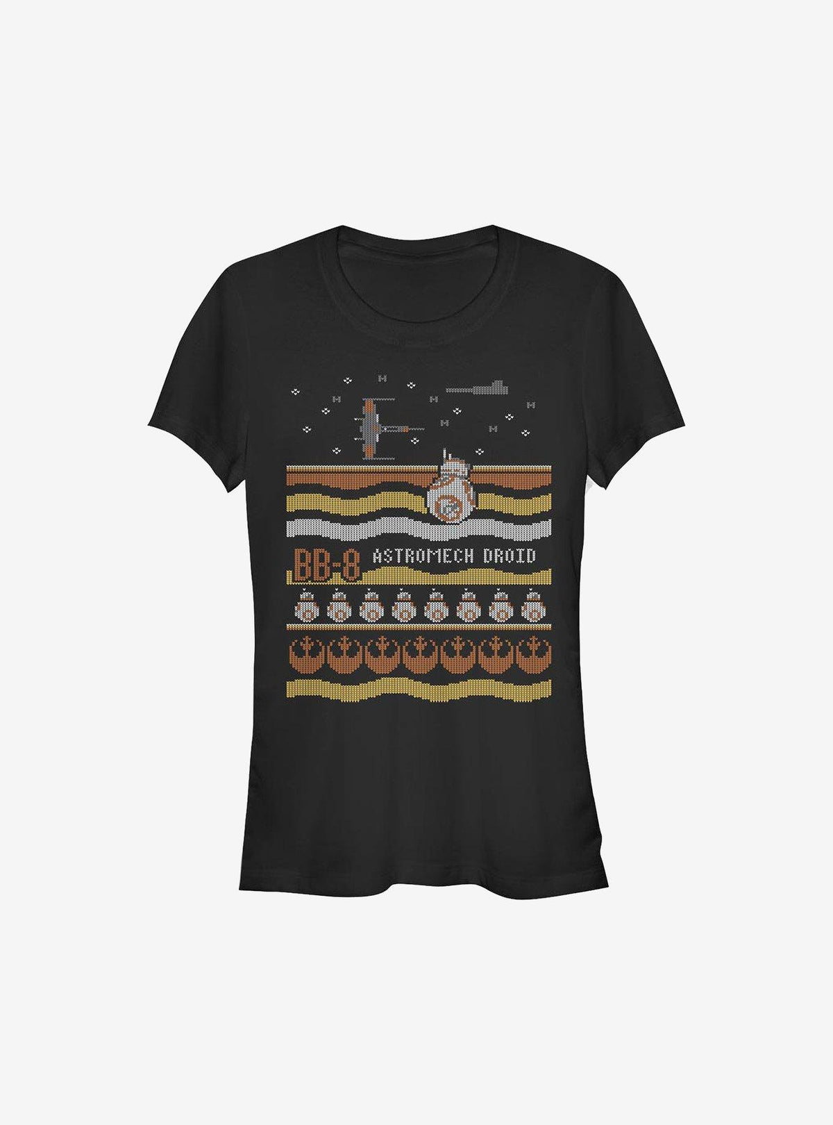 space adventure Astromech Ugly Christmas Pattern Girls T-Shirt