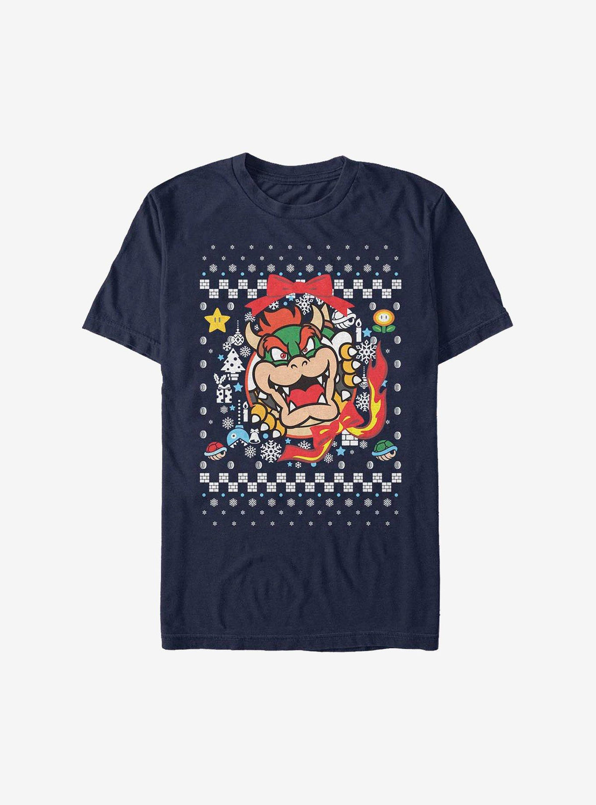 retro platform gamer Bowser Wreath Christmas Sweater T-Shirt