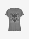 Black Panther Christmas Pattern Girls T-Shirt