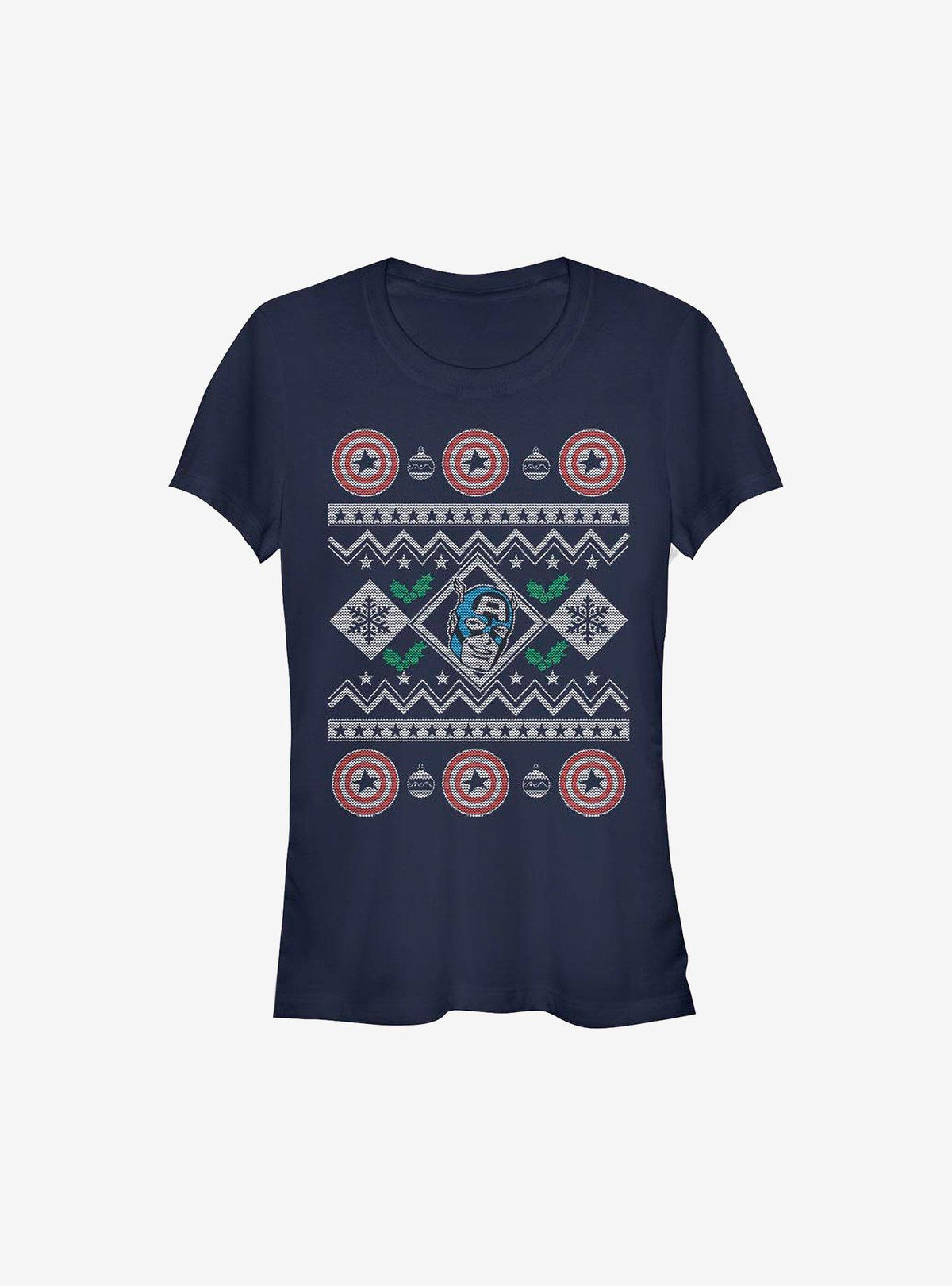 Captain America Christmas Pattern Sweater Girls T-Shirt