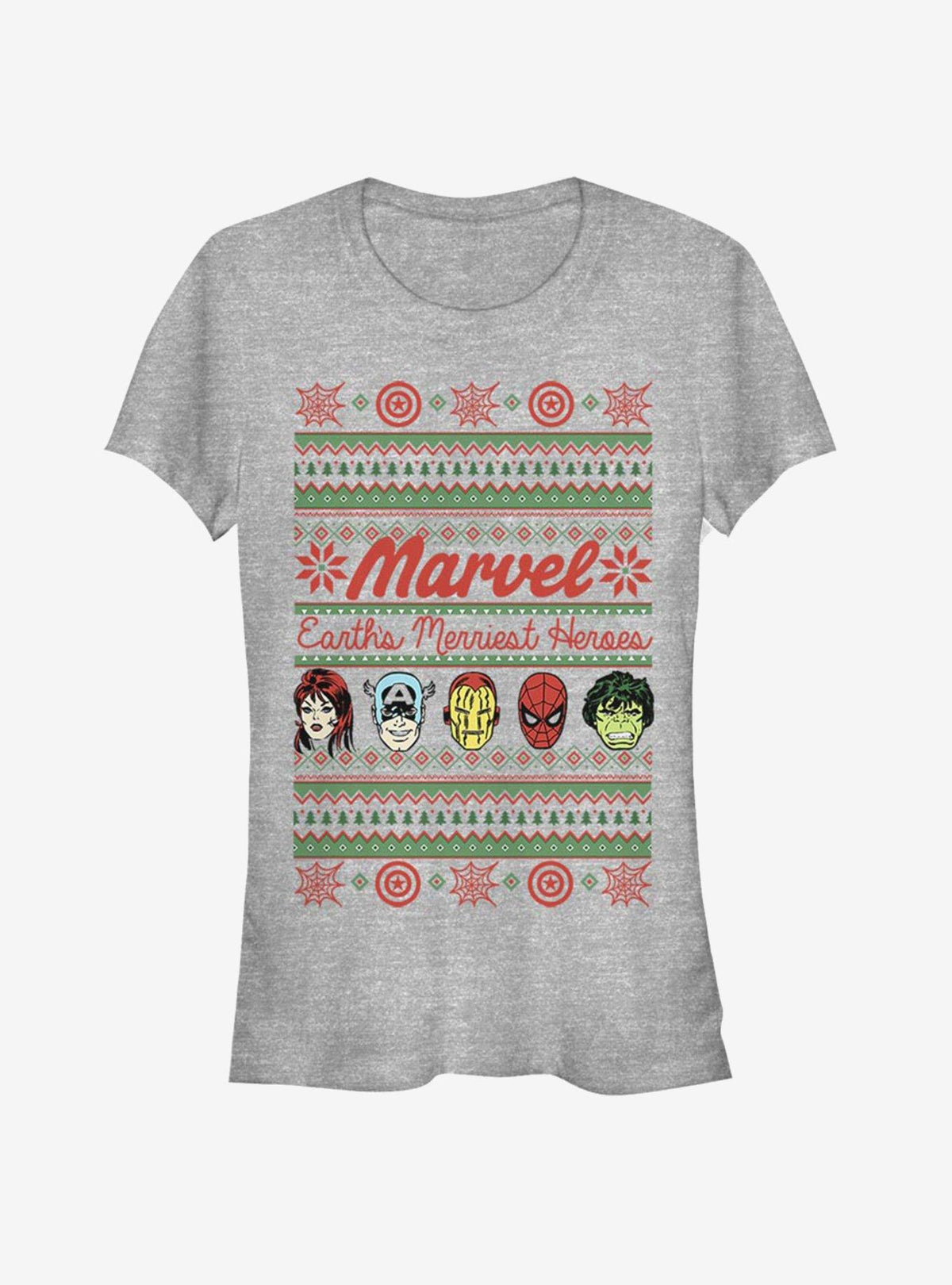 Avengers Merriest Heroes Ugly Christmas Girls T-Shirt