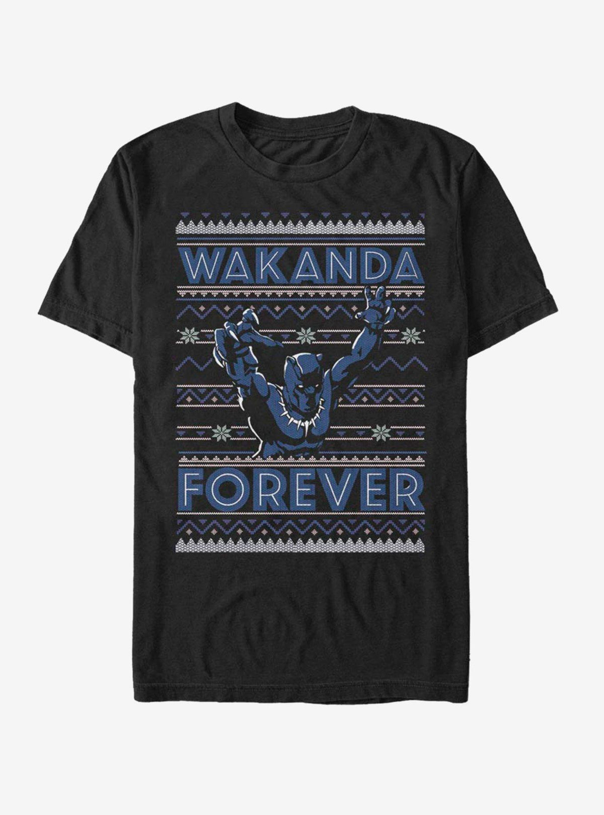 Black Panther Wakanda Forever Ugly Christmas T-Shirt 3