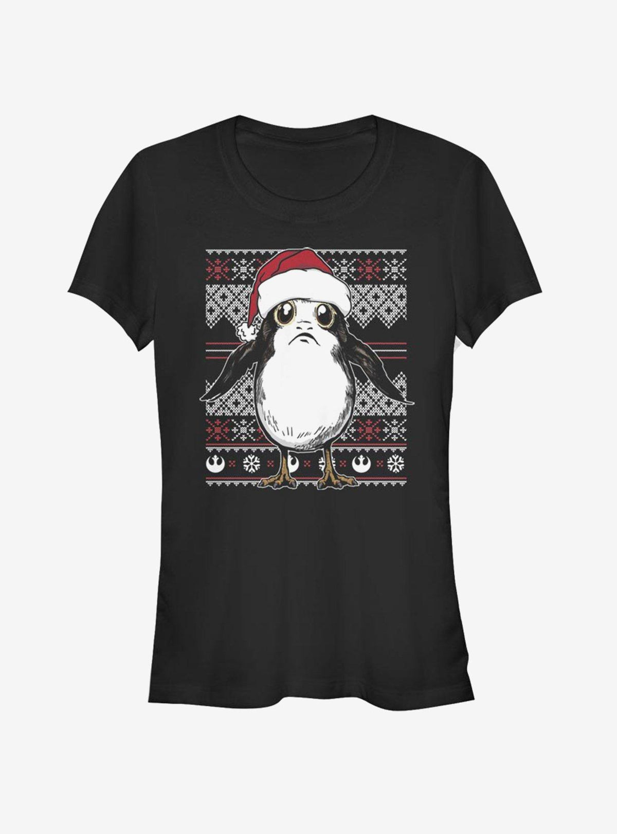 space adventure Santa Porg Ugly Christmas Girls T-Shirt