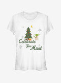 space adventure Yoda Celebrate You Must Christmas Girls T-Shirt