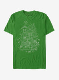 space adventure Dark Side Line Art Christmas T-Shirt