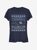 space adventure Falcon Attack Ugly Christmas Girls T-Shirt