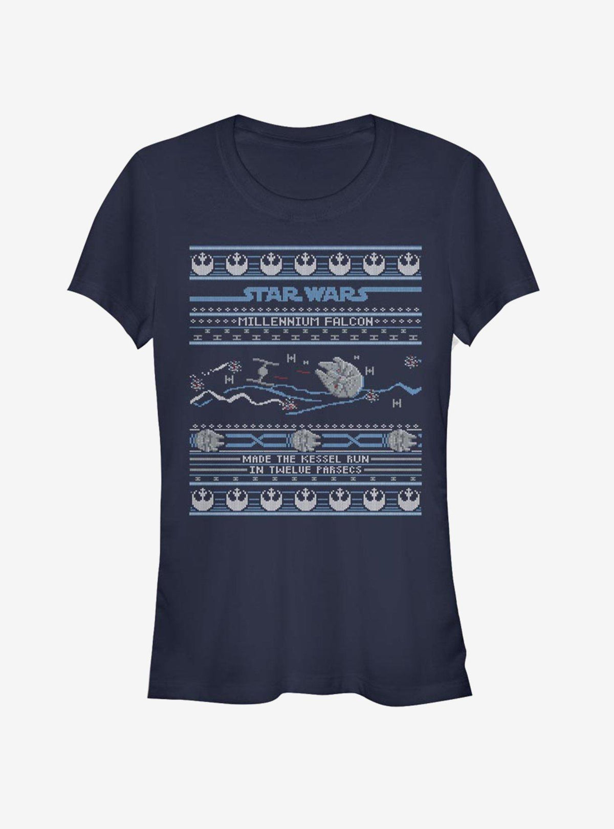space adventure Falcon Attack Ugly Christmas Girls T-Shirt