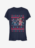 island alien duo Christmas Hawaiian Pattern Girls T-Shirt