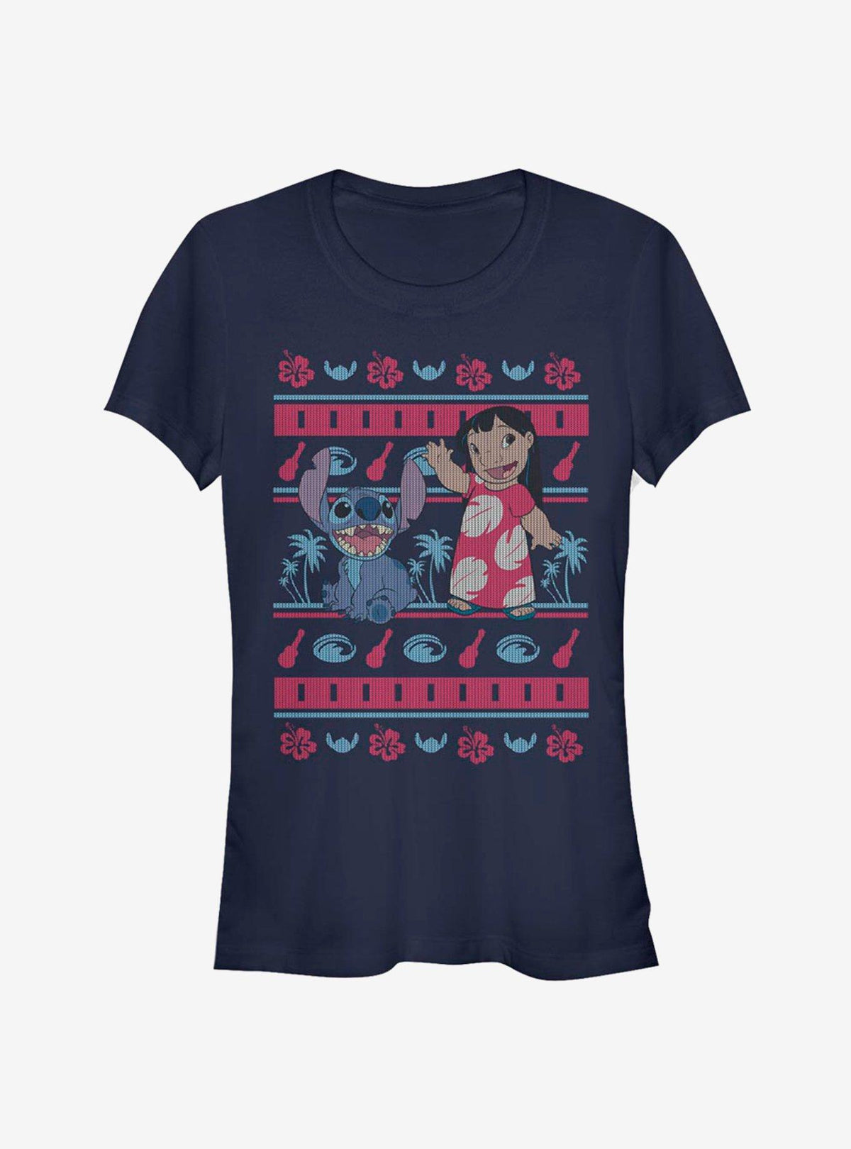 island alien duo Christmas Hawaiian Pattern Girls T-Shirt