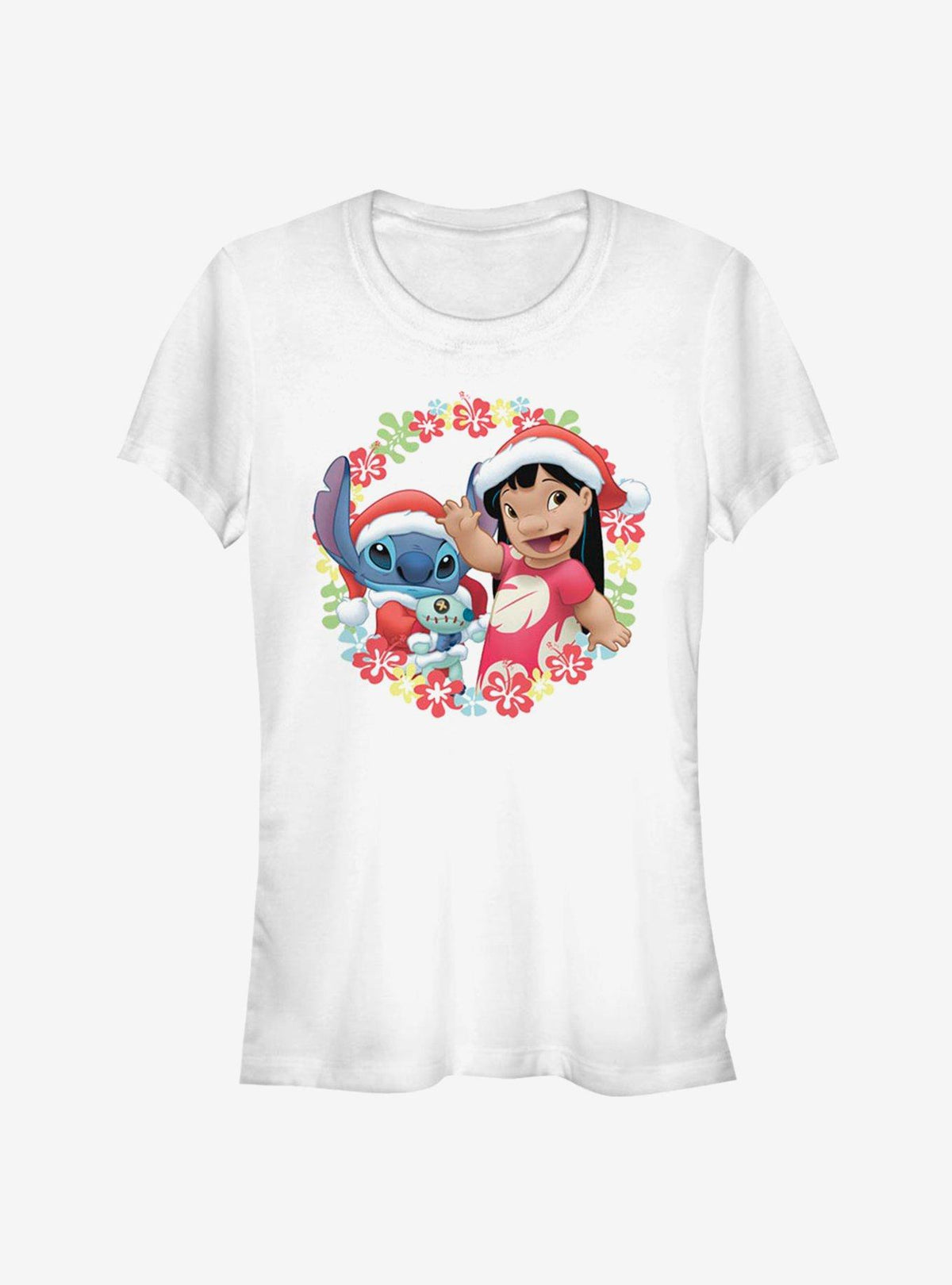 island alien duo Christmas Hawaiian Floral Wreath Girls T-Shirt 2
