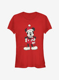 Mickey Mouse Christmas Santa Hat Classic Girls T-Shirt