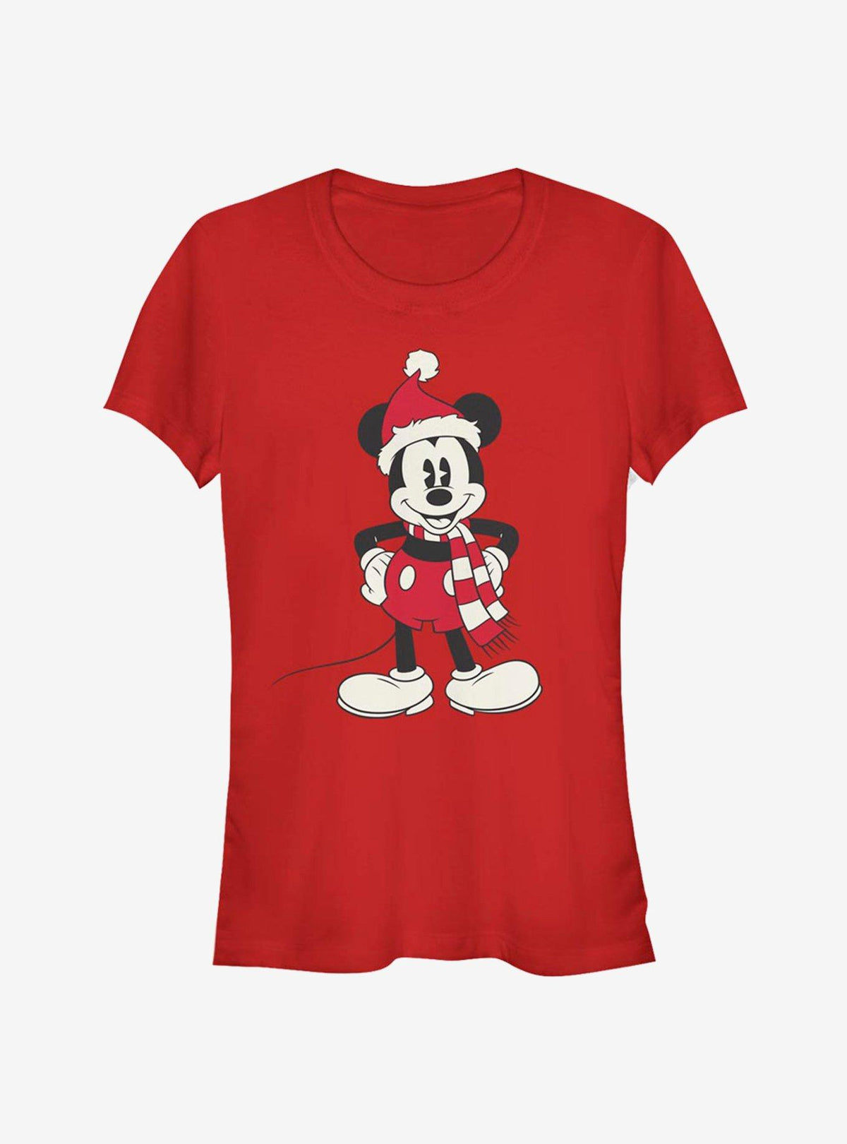 Mickey Mouse Christmas Santa Hat Classic Girls T-Shirt