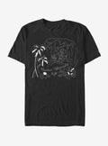 island alien duo cute blue alien Surf Line Art T-Shirt