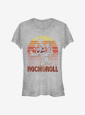 island alien duo Rock And Roll cute blue alien Girls T-Shirt