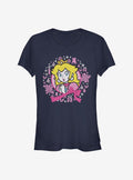 Nintendo retro platform gamer Peach Christmas Girls T-Shirt
