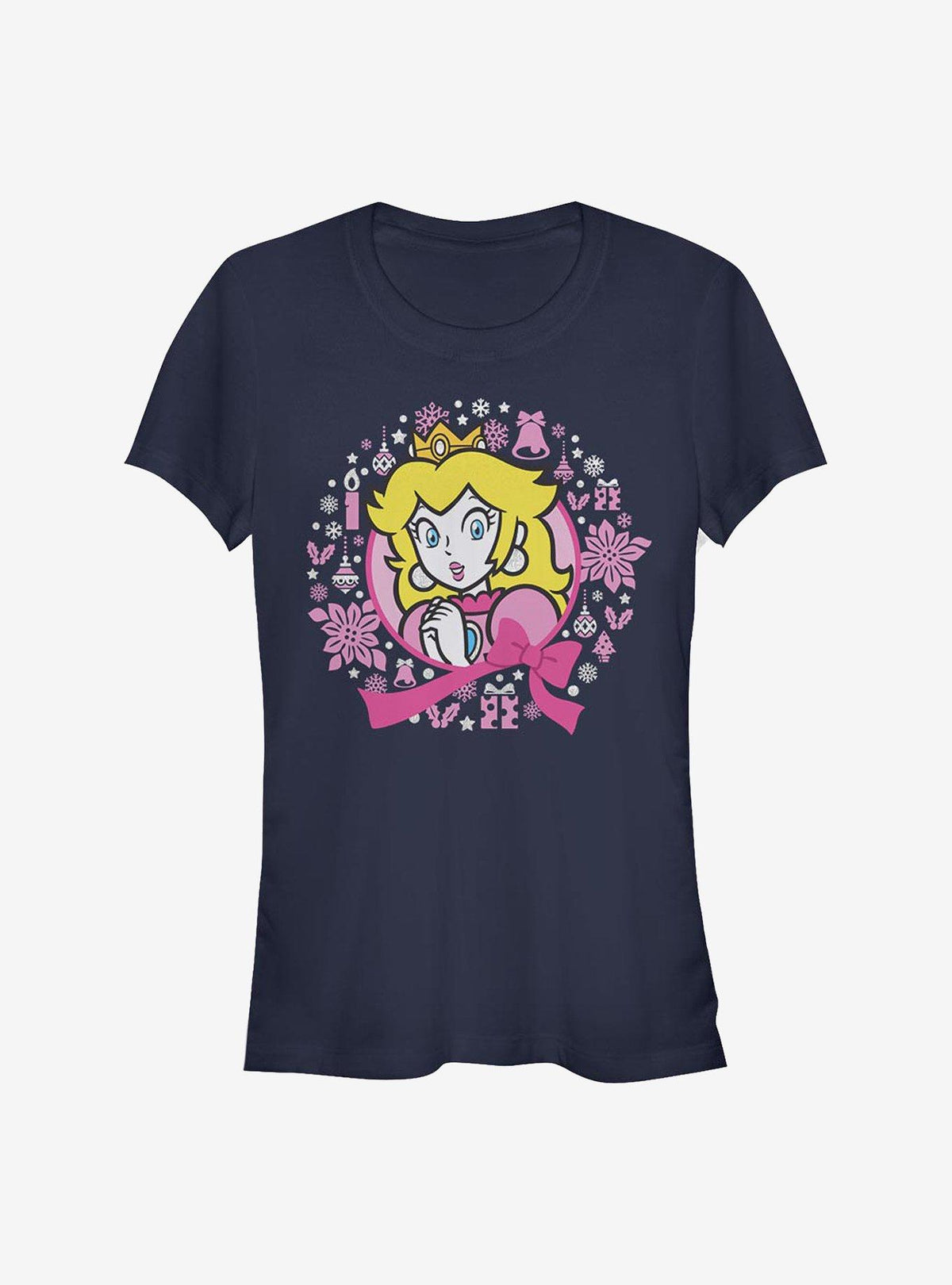 Nintendo retro platform gamer Peach Christmas Girls T-Shirt