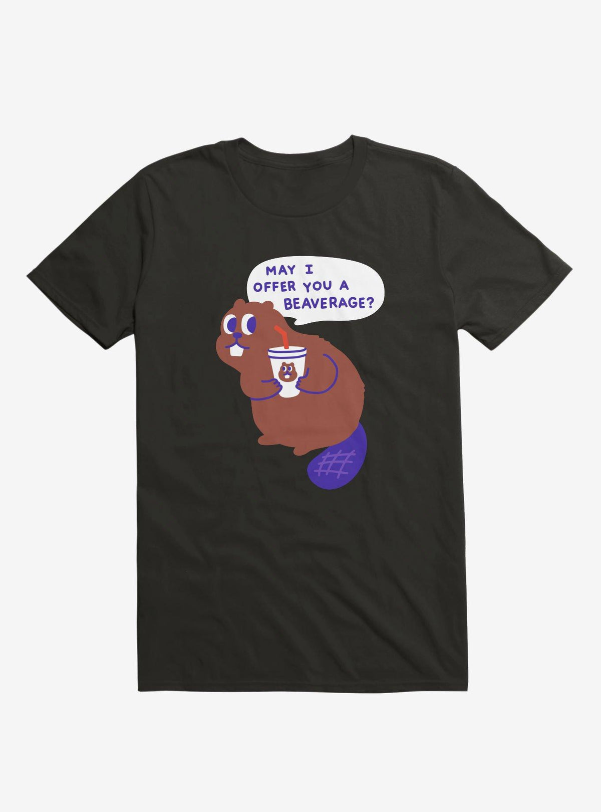 Beaver Offers A Beverage Black T Shirt T Shirt Trending US Humor Gift