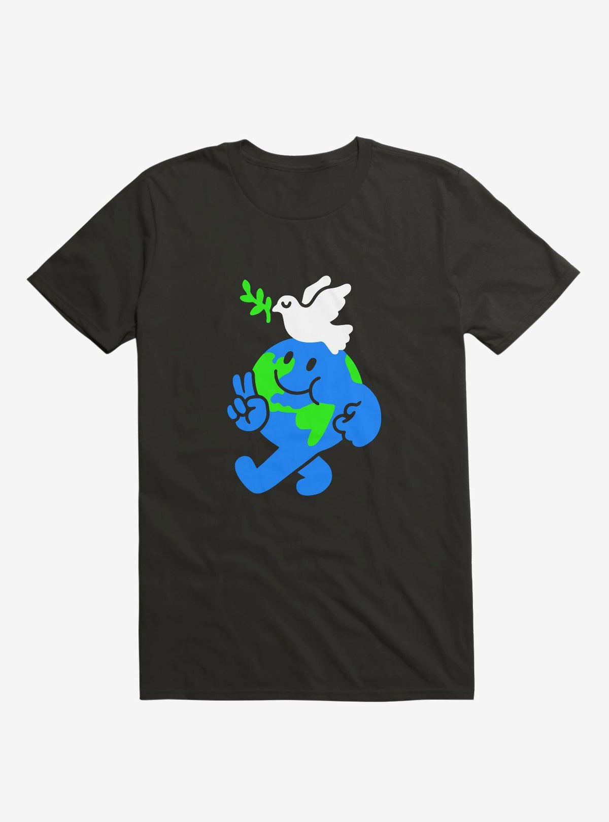 Peace On Earth Black T Shirt T Shirt Premium Print Funny Quote
