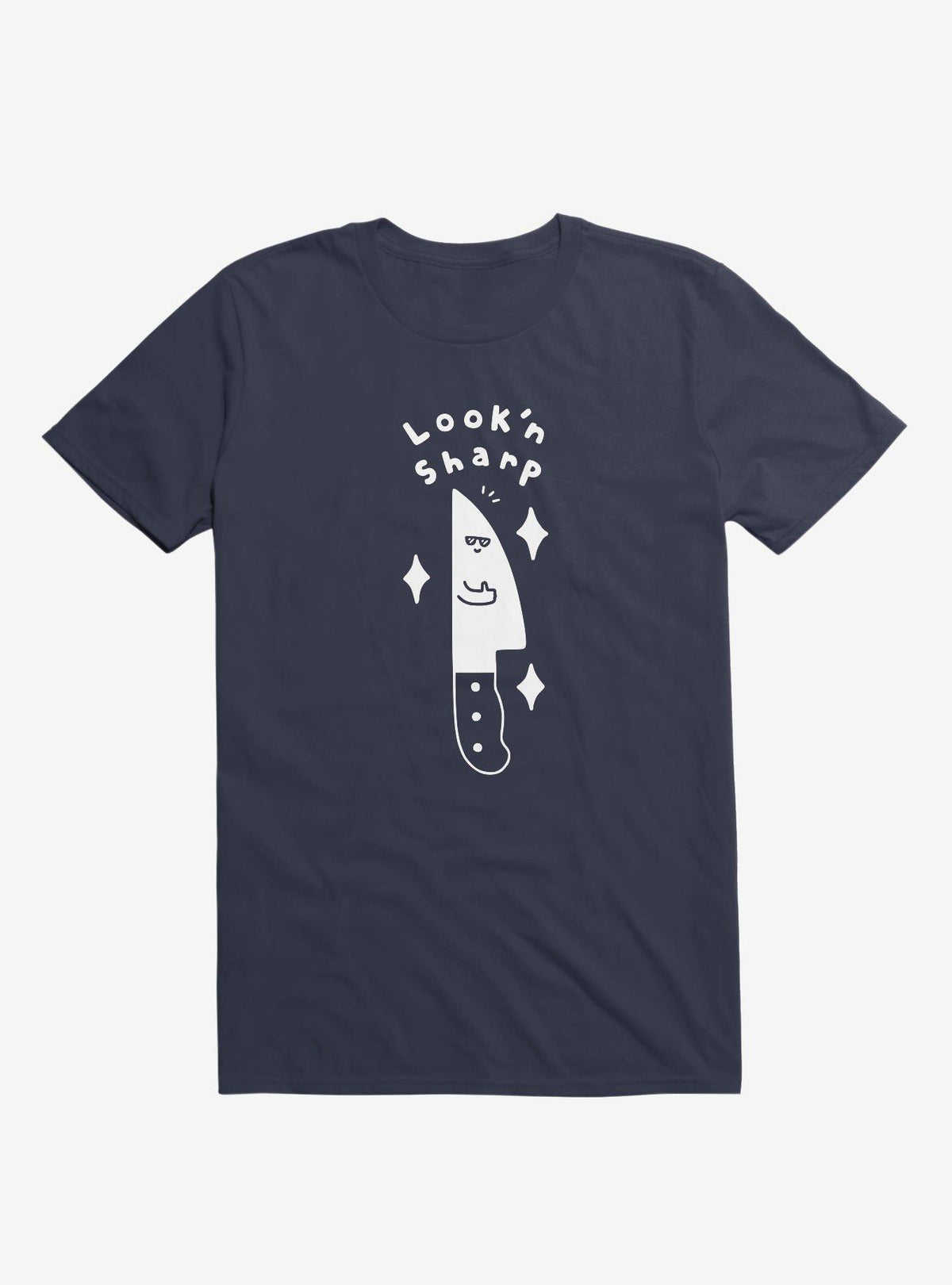 Look n Sharp Knife Navy Blue T Shirt T Shirt Premium Print Daily Wear