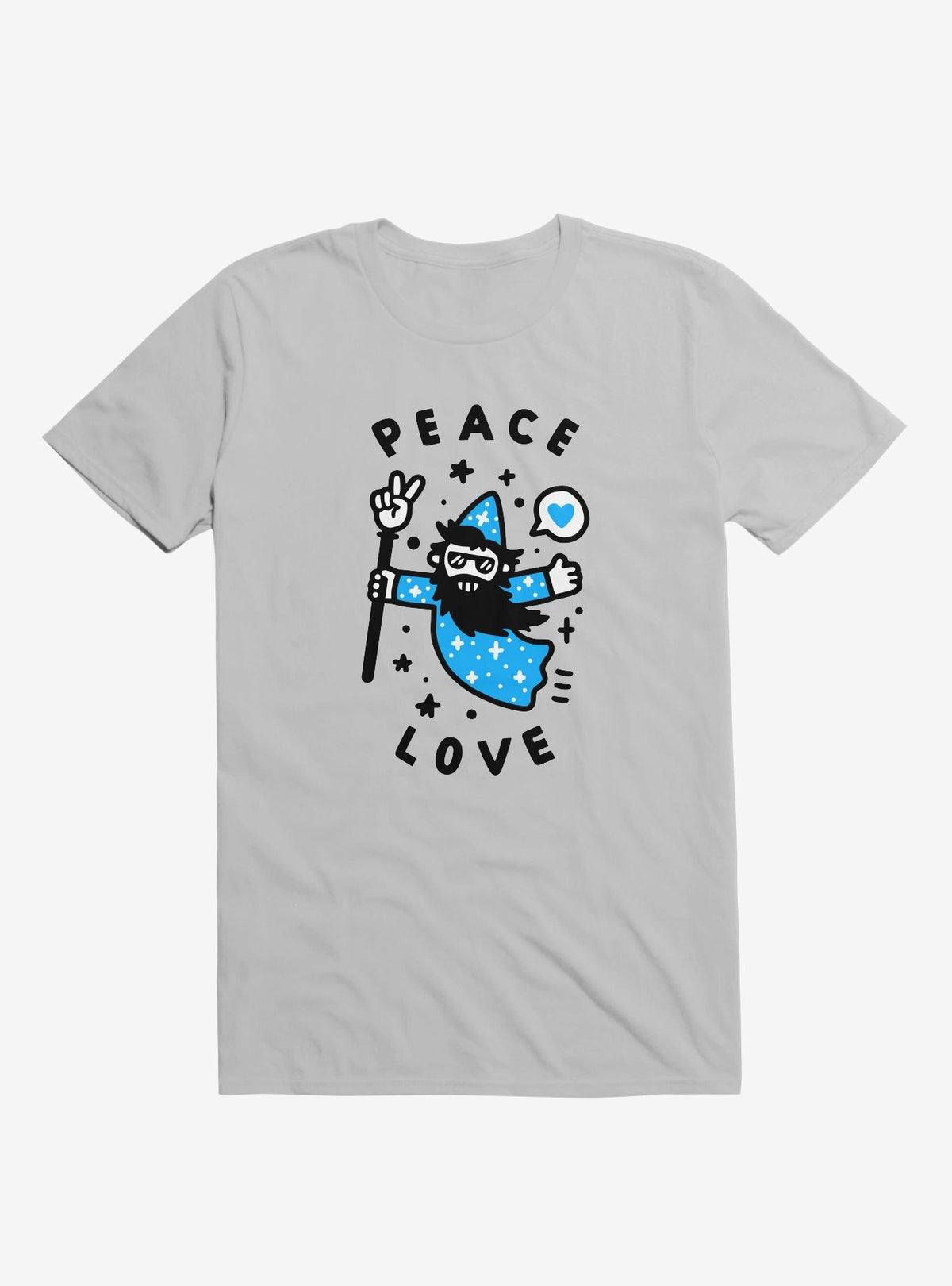Coolest Wizard Peace Love Silver T Shirt T Shirt Premium Print Funny Quote