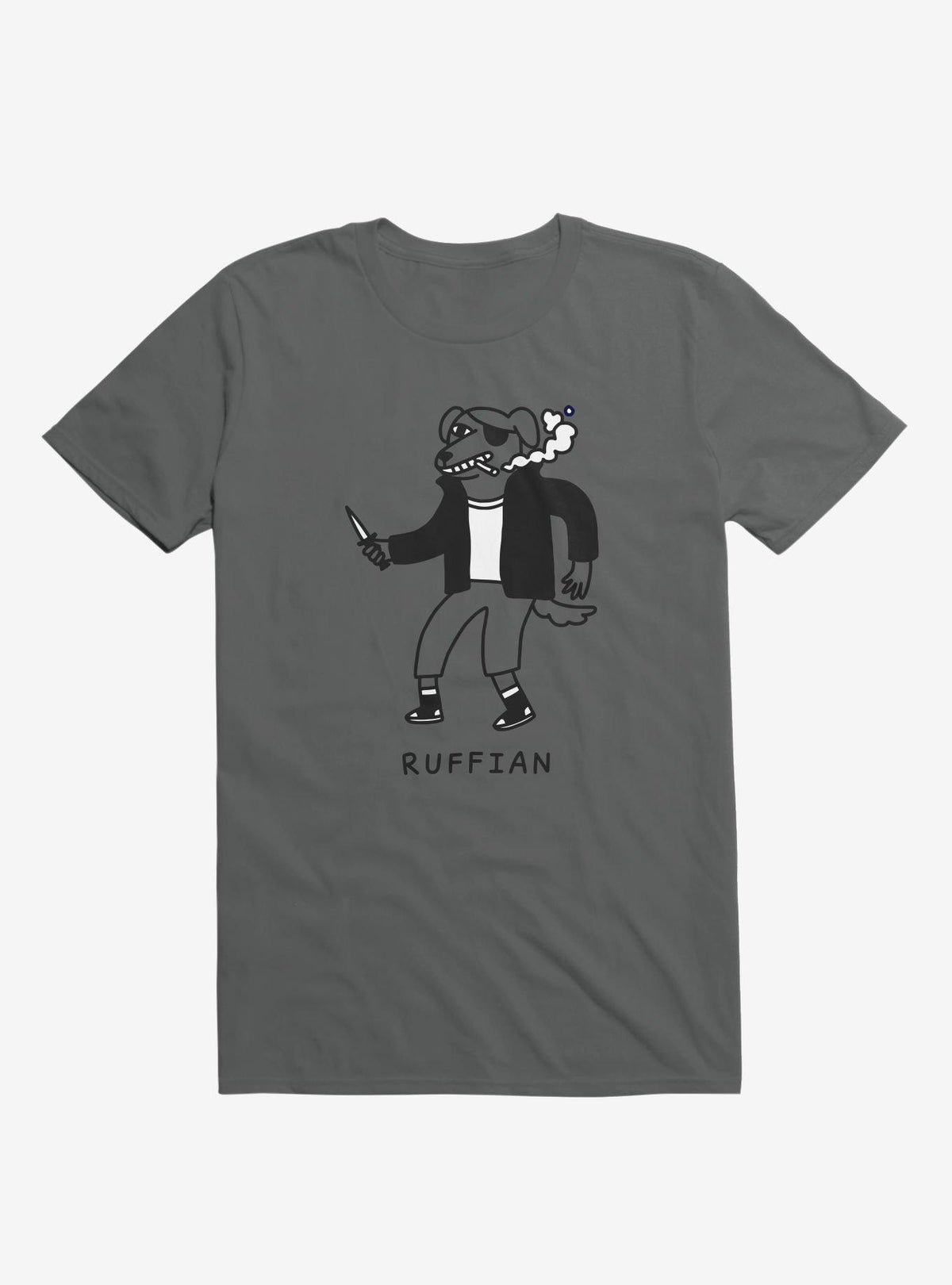Ruffian Dog Asphalt Grey T Shirt T Shirt Comfort Fit Best Seller Look