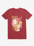 Cat Noodles Red T Shirt T Shirt Comfort Fit Humor Gift