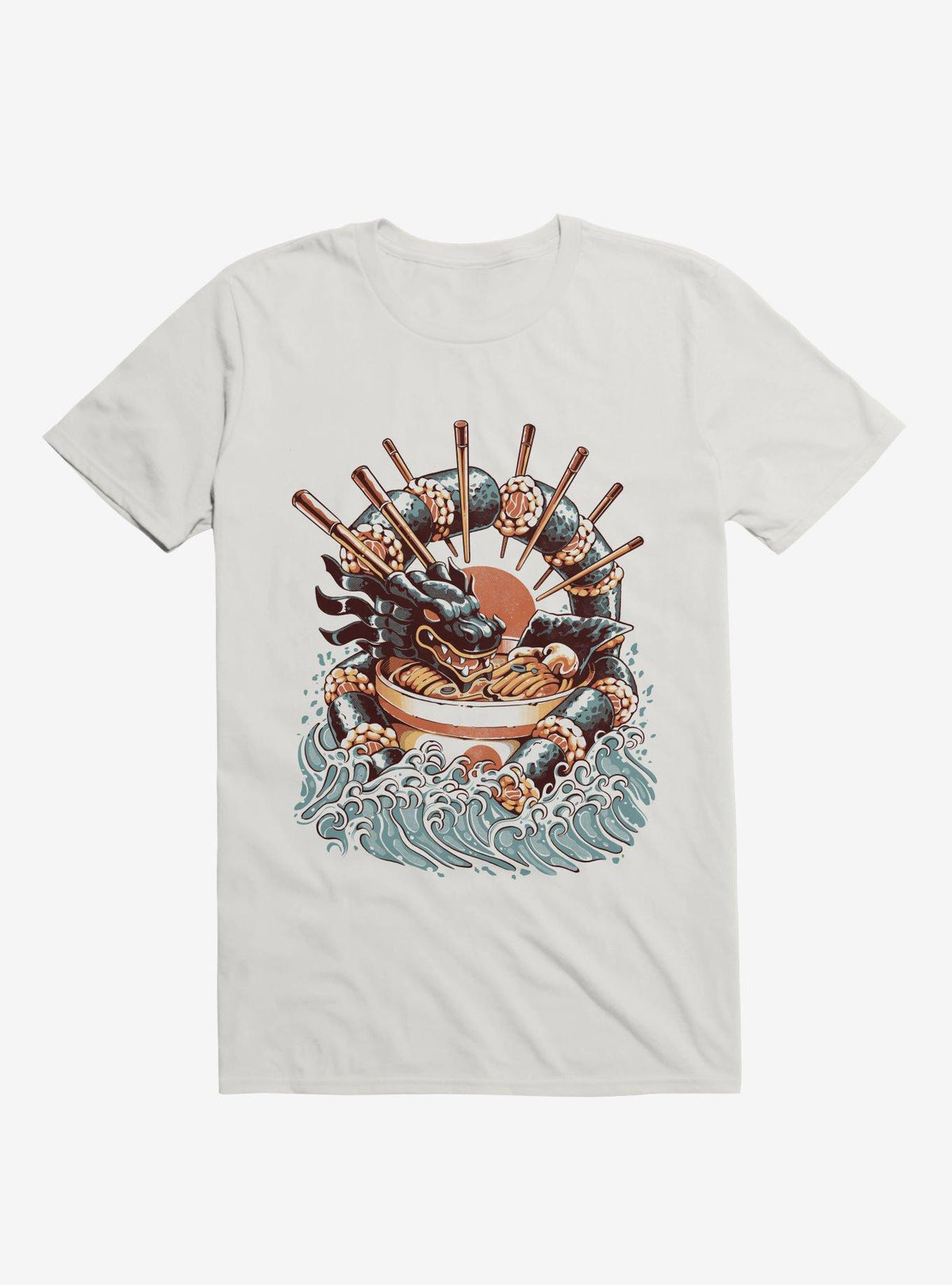 Dragon Sushi Ramen Ocean White T Shirt T Shirt Premium Print Funny Quote