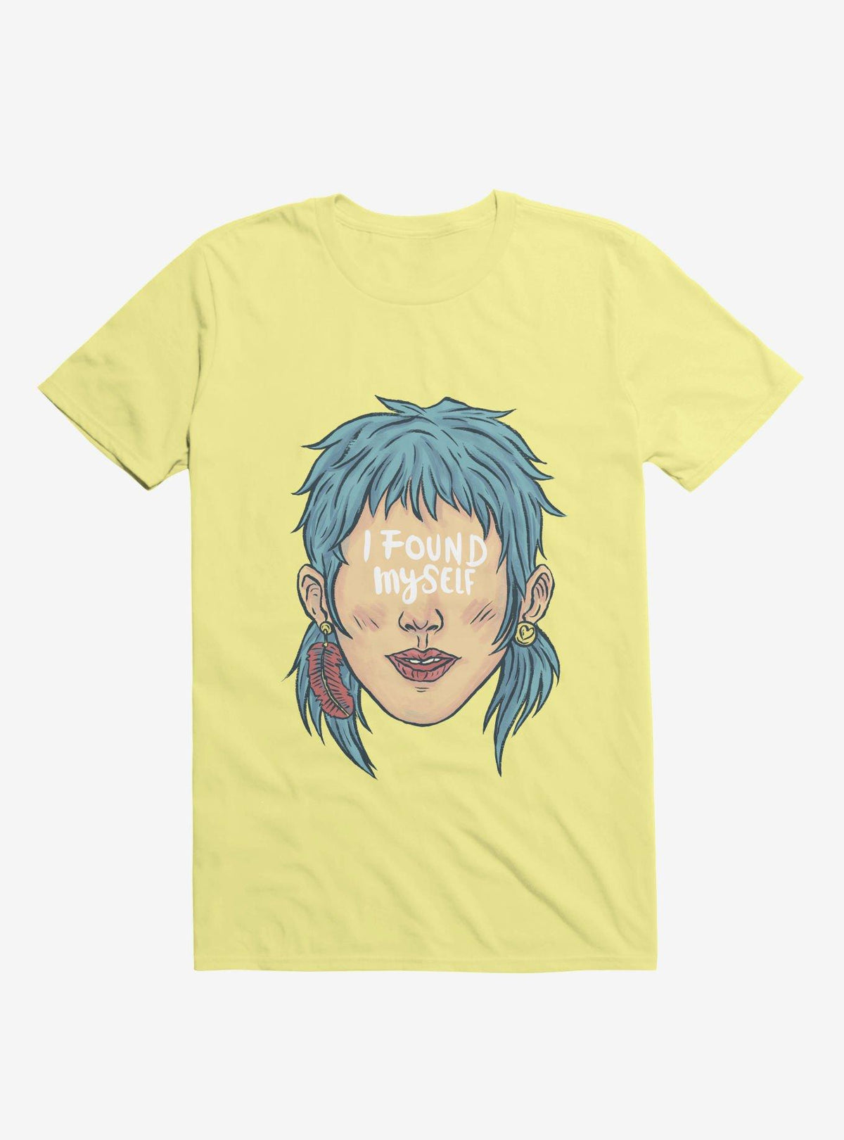 I Found Myself Blue Haired Corn Silk Yellow T Shirt T Shirt Premium Print Gift Ready
