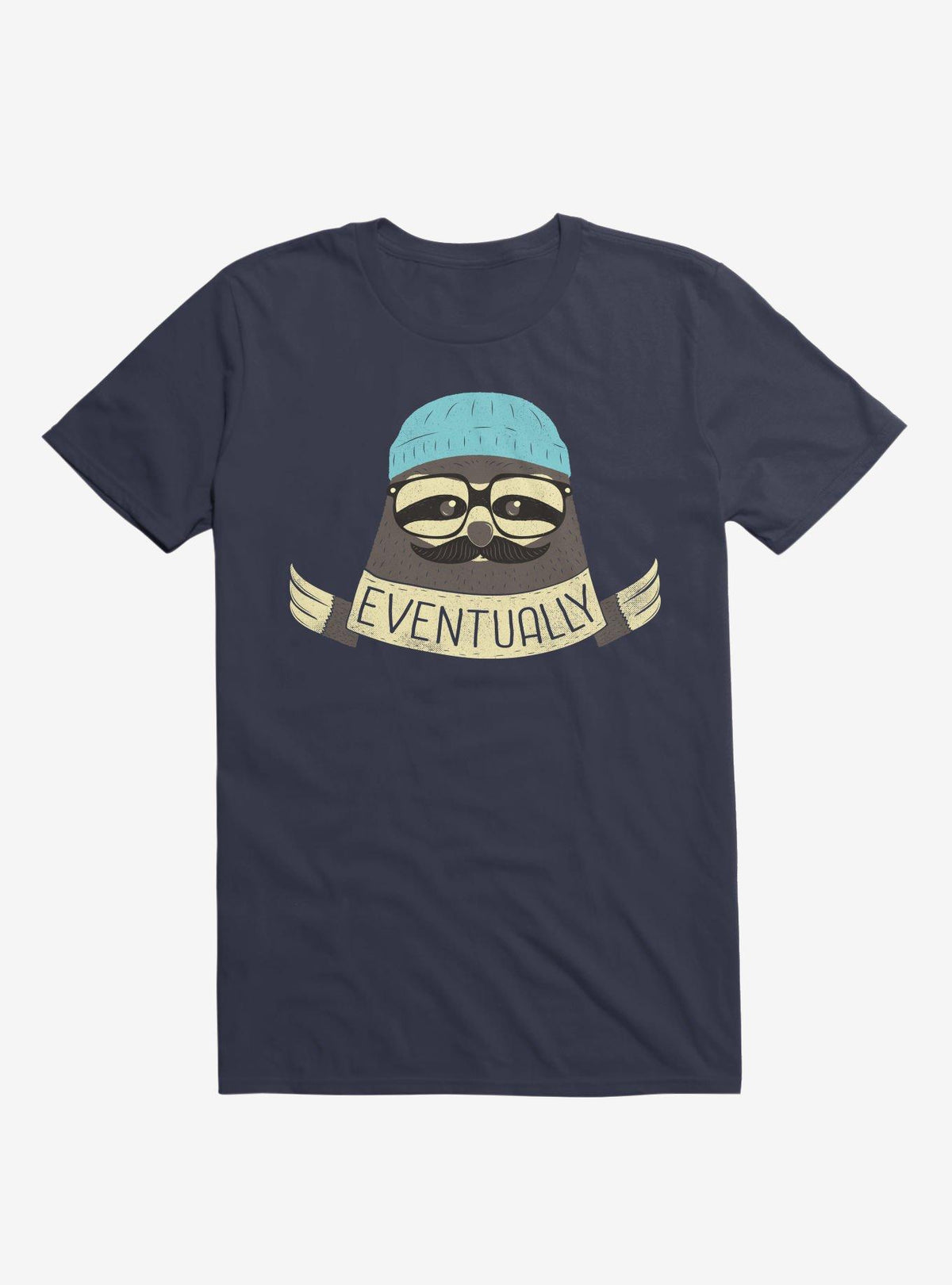 Hipster Sloth Takes His Time Navy Blue T Shirt T Shirt High Search Demand Best Seller Look