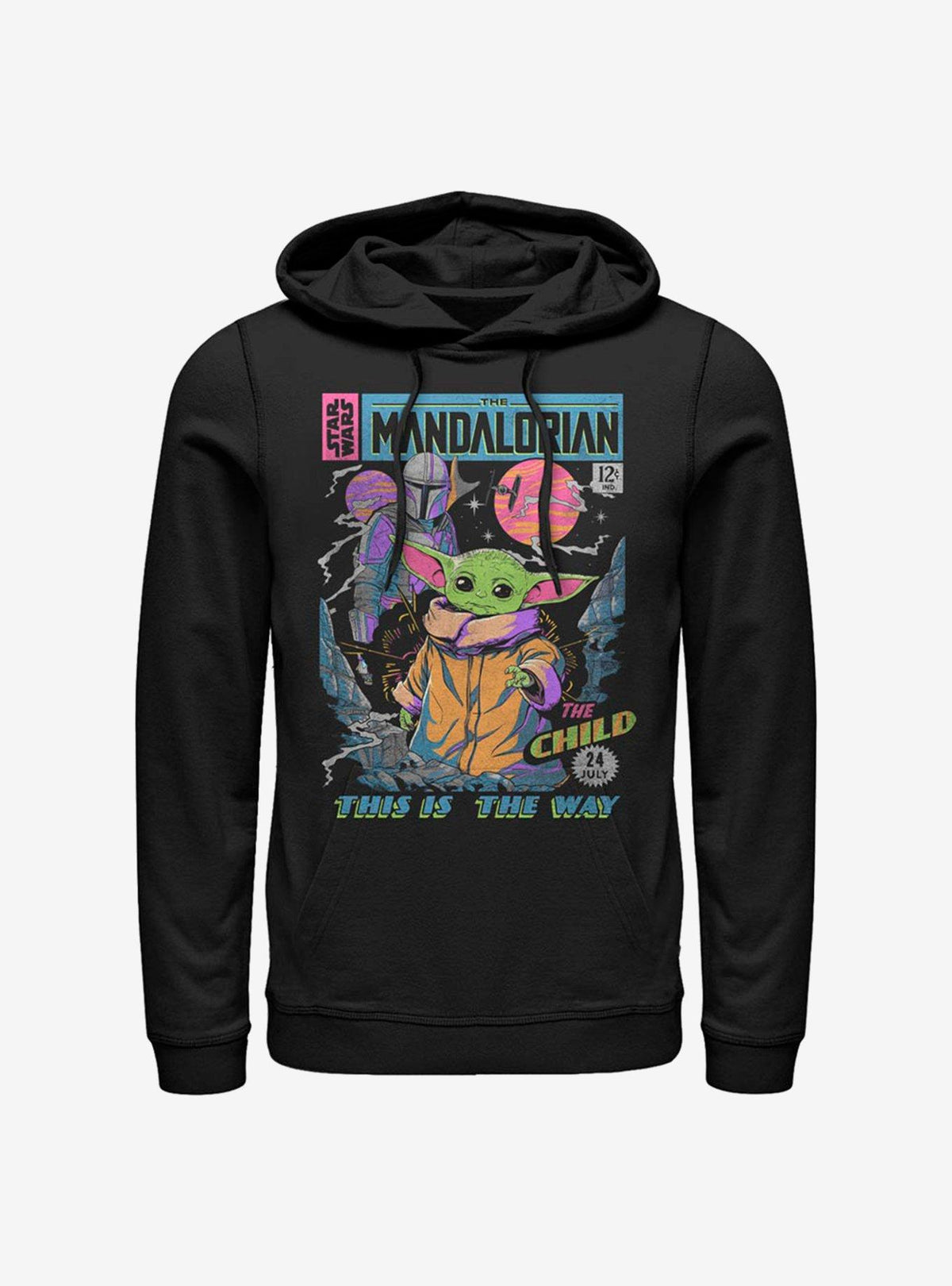 space adventure The Mandalorian The Child Neon Poster Hoodie