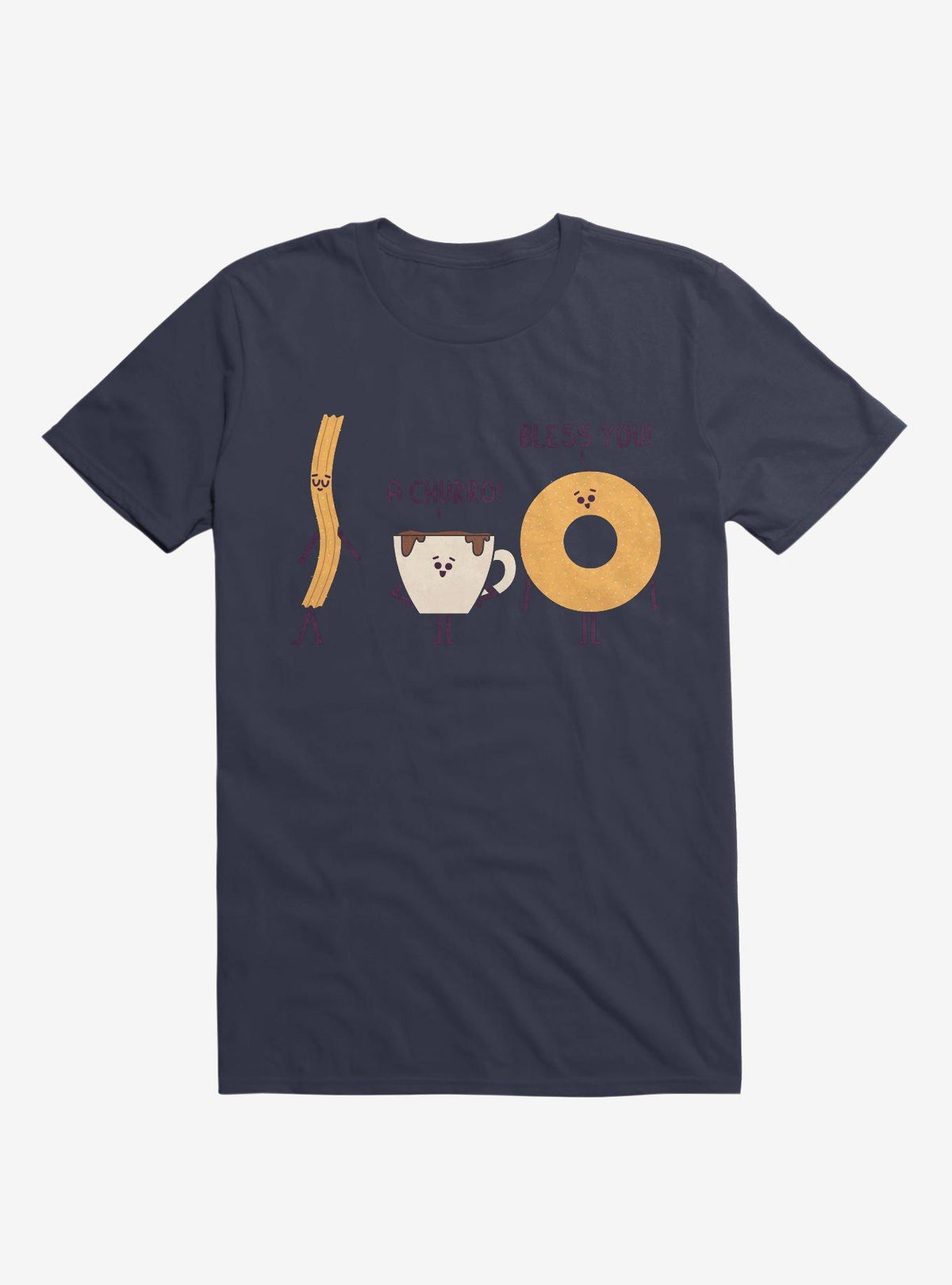 A Churro Bless You Coffee And Donut Navy Blue T Shirt T Shirt Premium Print Best Seller Look