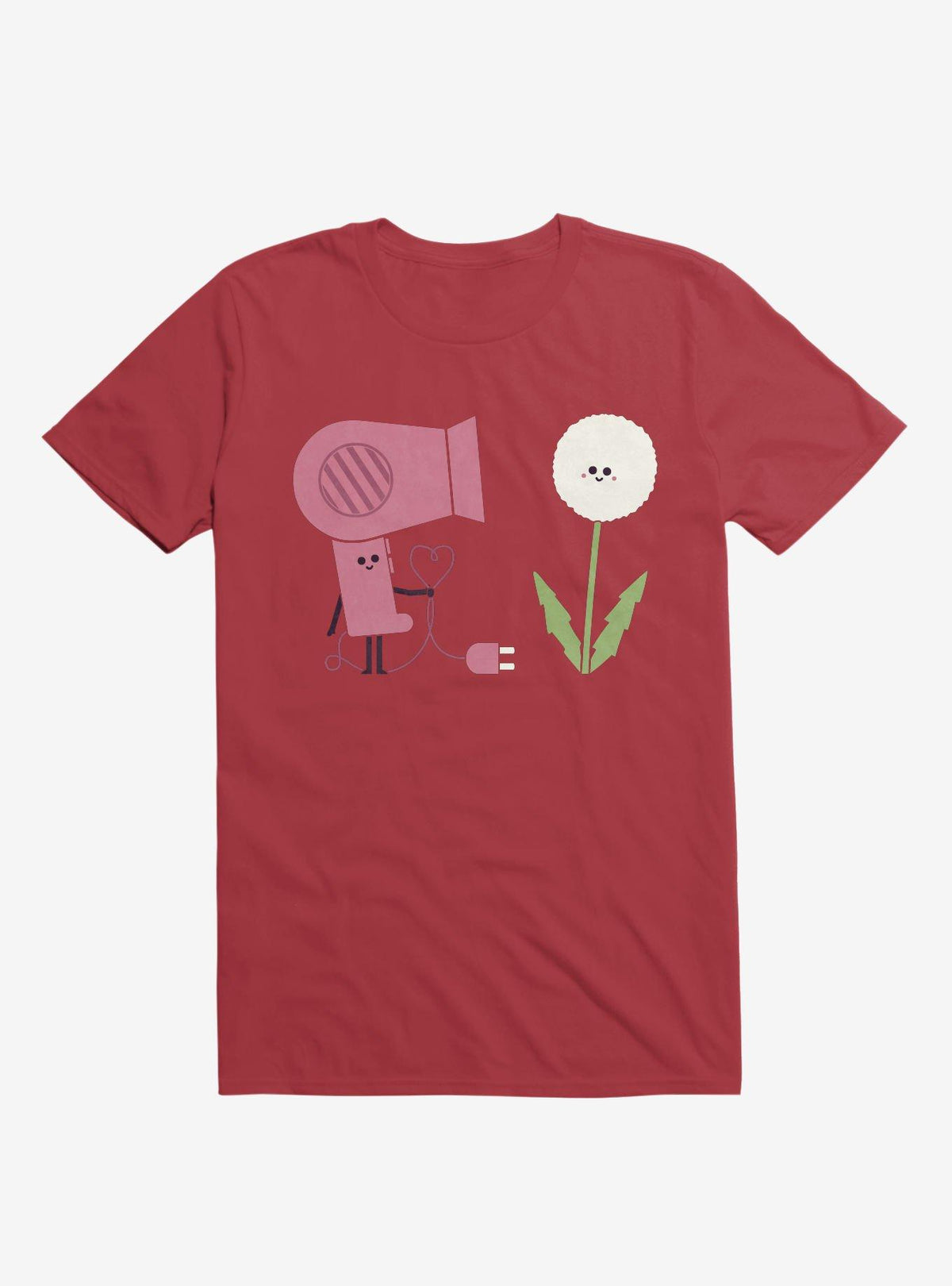 Forbidden Love Hair Dryer And Dandelion Red T Shirt T Shirt Comfort Fit Humor Gift
