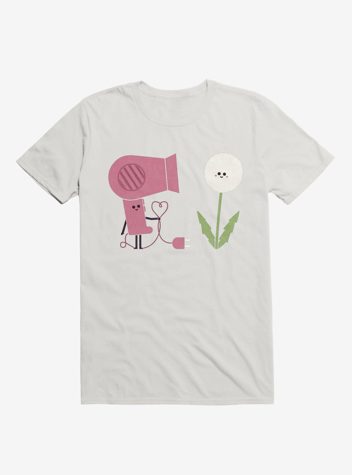 Forbidden Love Hair Dryer And Dandelion White T Shirt T Shirt High Search Demand Best Seller Look