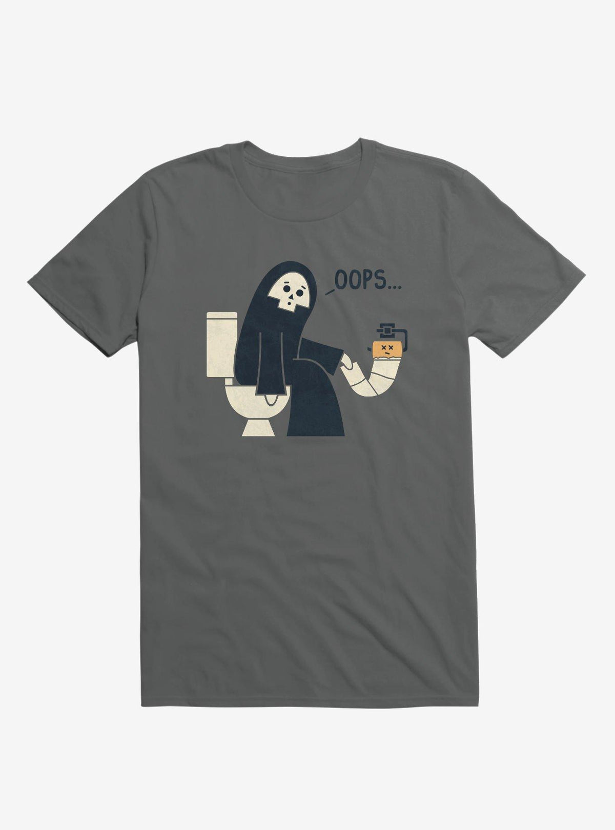 Grim Reaper Oops Pooper Charcoal Grey T Shirt T Shirt Streetwear Style Best Seller Look