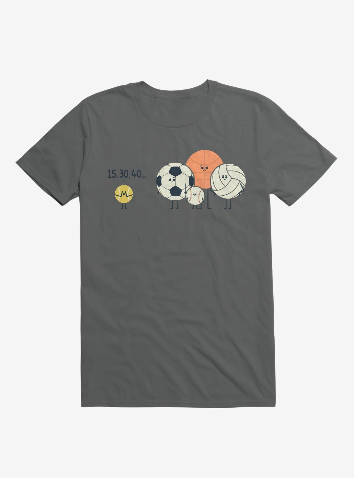 Sports Balls Playing Hide And Seek Charcoal Grey T Shirt T Shirt Premium Print Funny Quote
