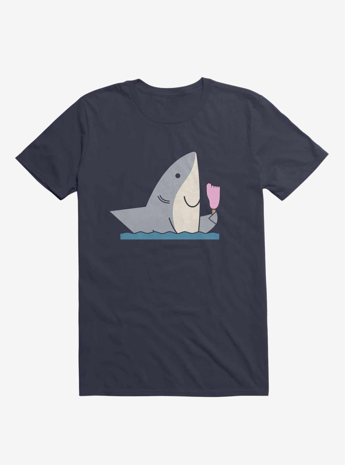 Ice Cream Shark Navy Blue T Shirt T Shirt Premium Print Humor Gift