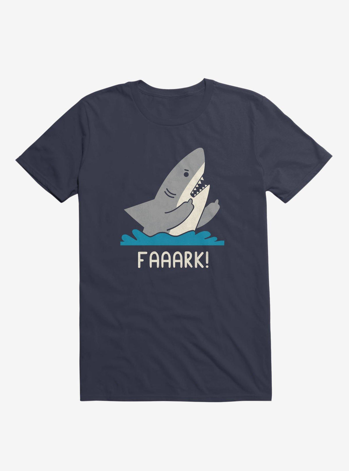 Moody Shark Faaark Navy Blue T Shirt T Shirt Comfort Fit Daily Wear