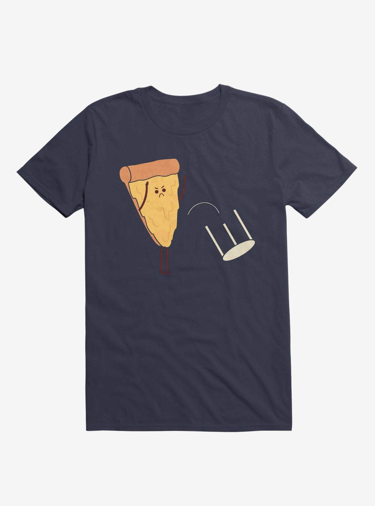 Angry Pizza Flips Table Navy Blue T Shirt T Shirt Premium Print Best Seller Look