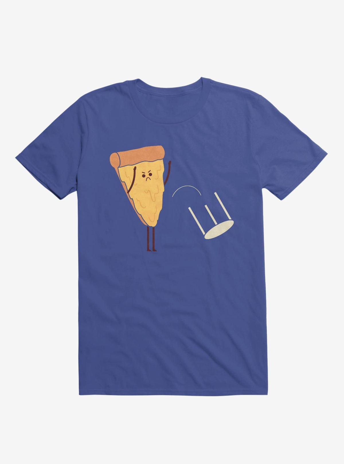 Angry Pizza Flips Table Royal Blue T Shirt T Shirt Trending US Humor Gift