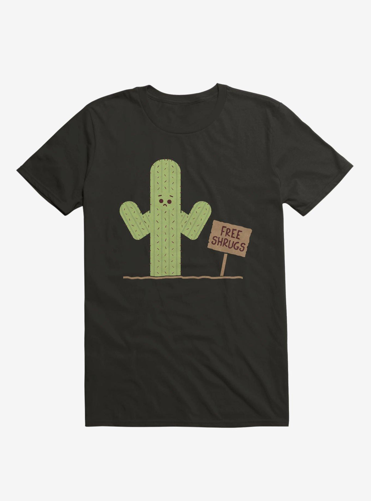 Cactus Free Shrugs Black T Shirt T Shirt Viral TikTok Daily Wear